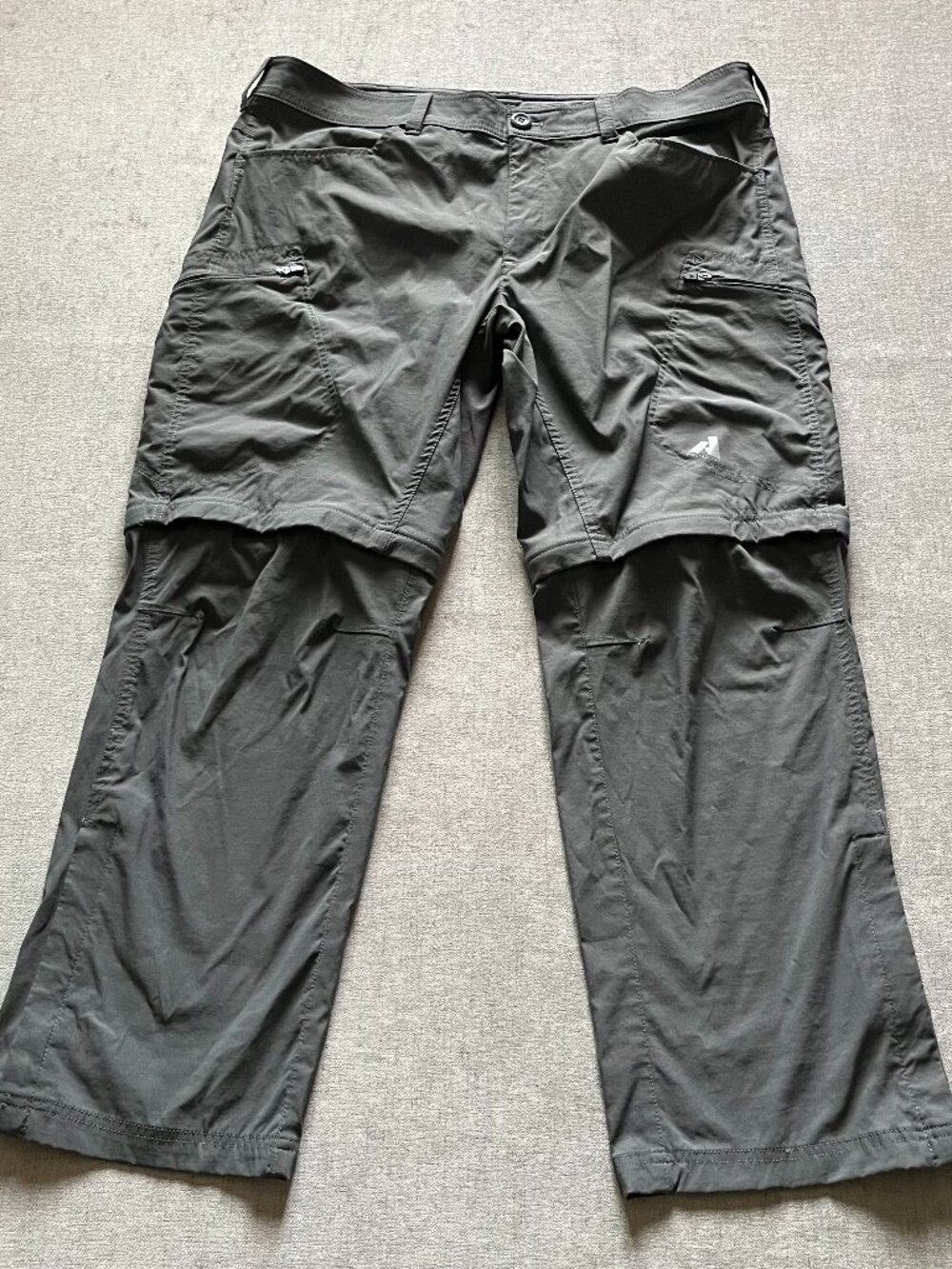 Eddie Bauer Convertible Hiking Pants Men 40x30 Gray Outdoors Stretch Nylon Blend